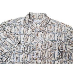 AFTCO Bluewater Wear Men XL Mahi Fish Print Casual Button Shirt Beach Hawaiian